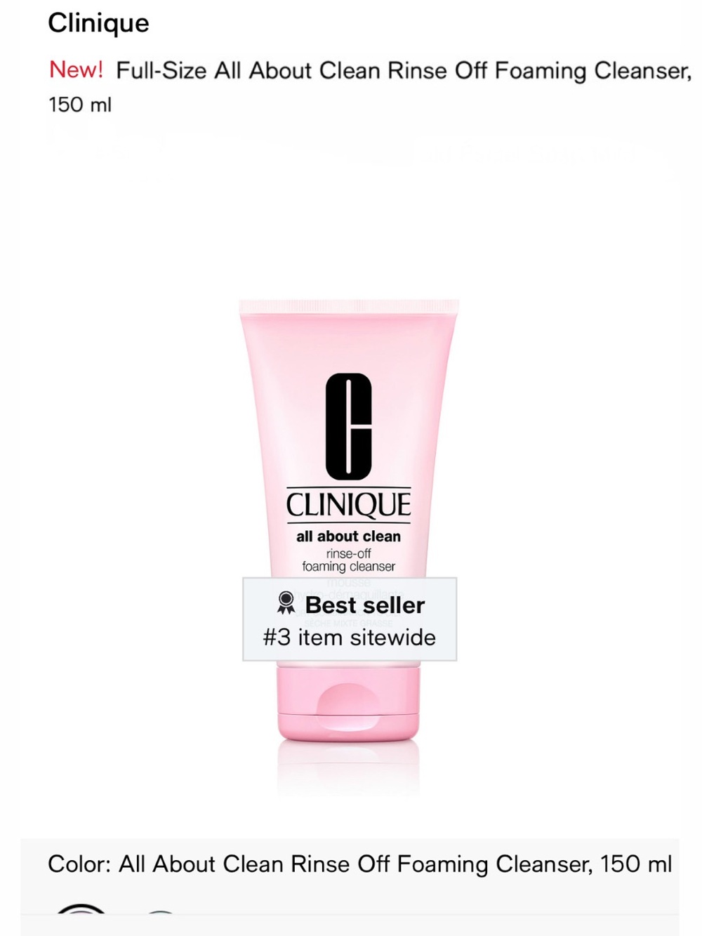 New! Clinique Full Size All About Clean Rinse-Off Foaming Cleanser 150ml